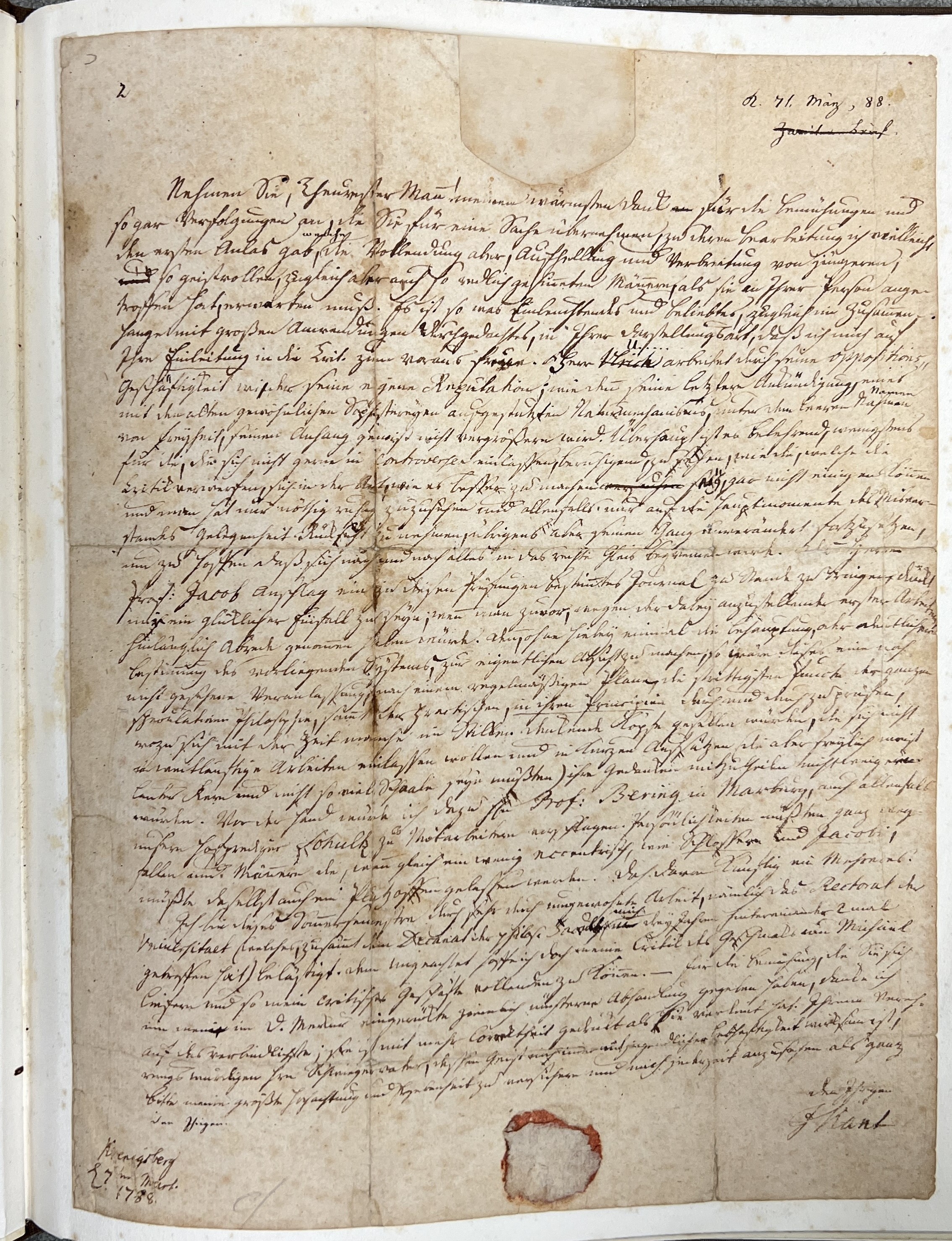 25 Immanuel Kant Letter Pembroke college