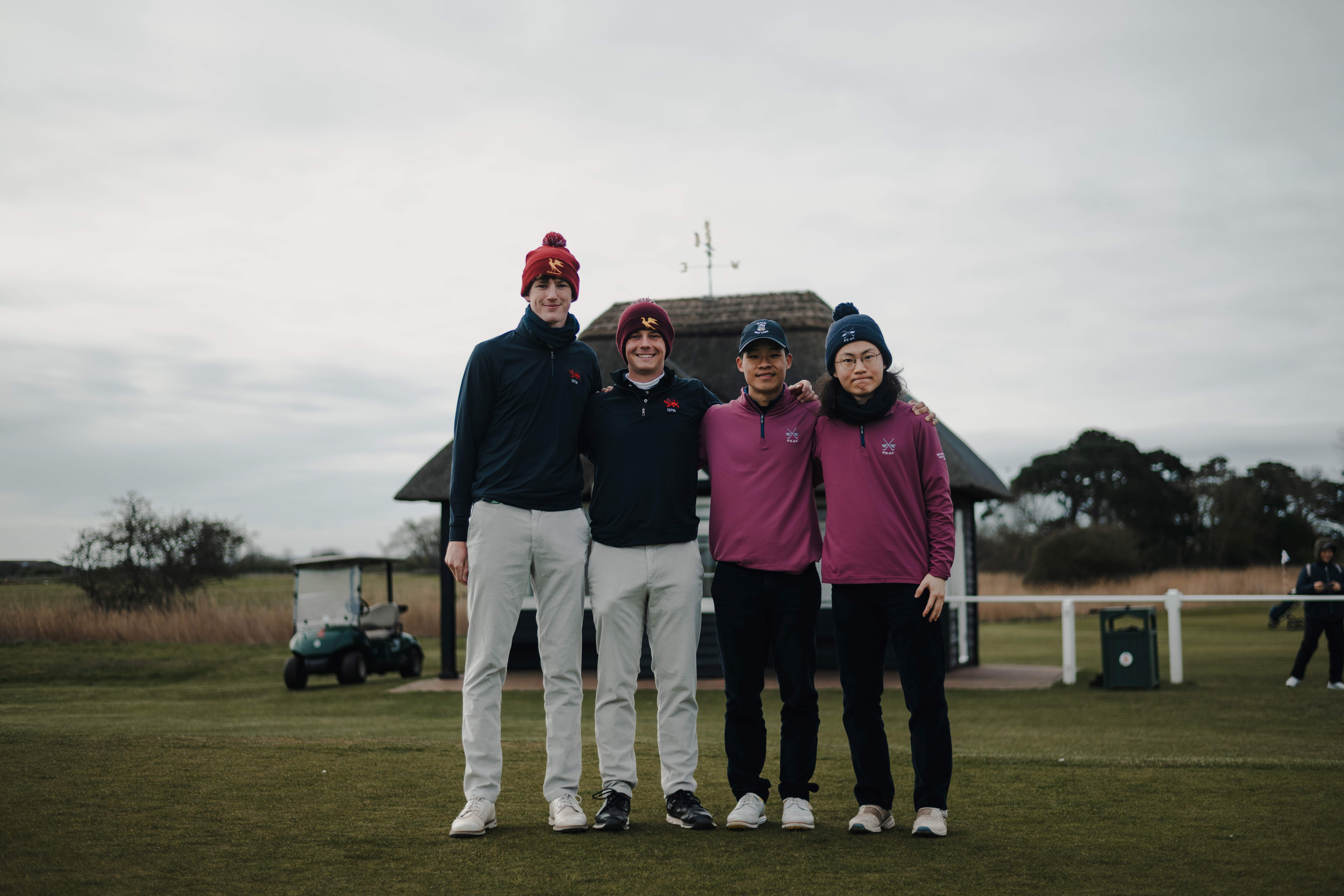 Two Pembrokians and Cambridge students at the Golf Varsity Match