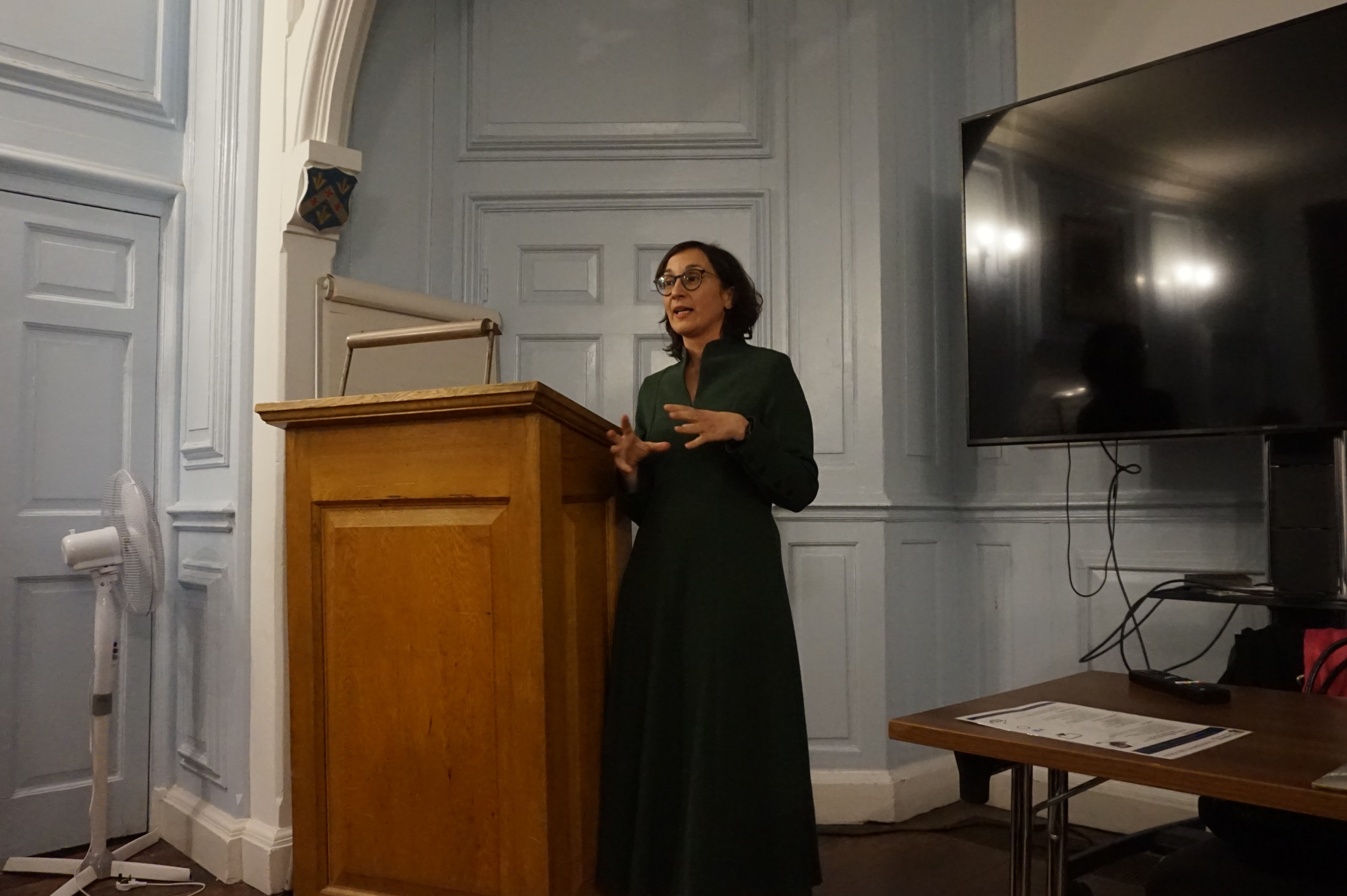 Dr Konstilia Karydi speaking. 