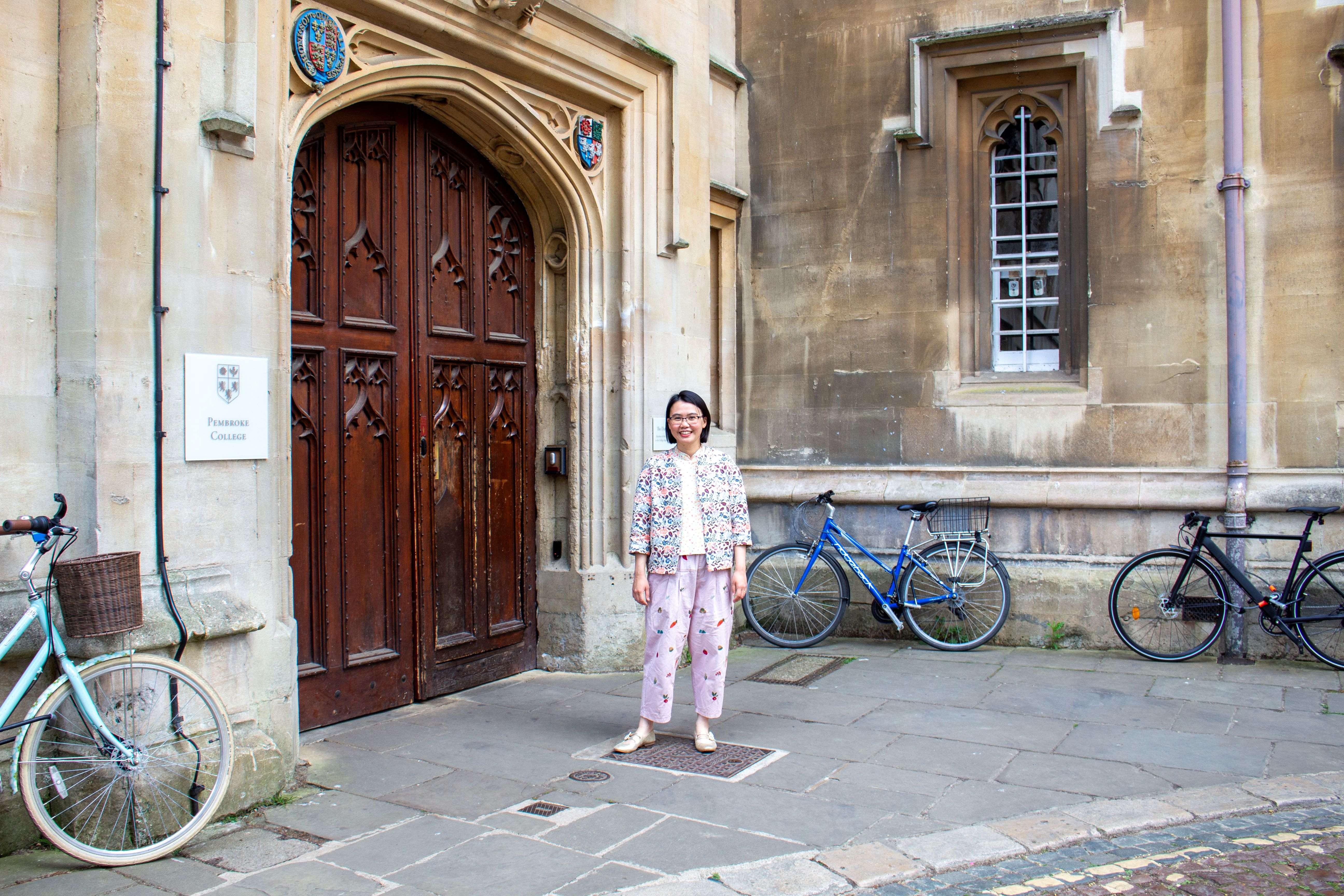 Author Zen Cho outside of Pembroke College, Oxford.