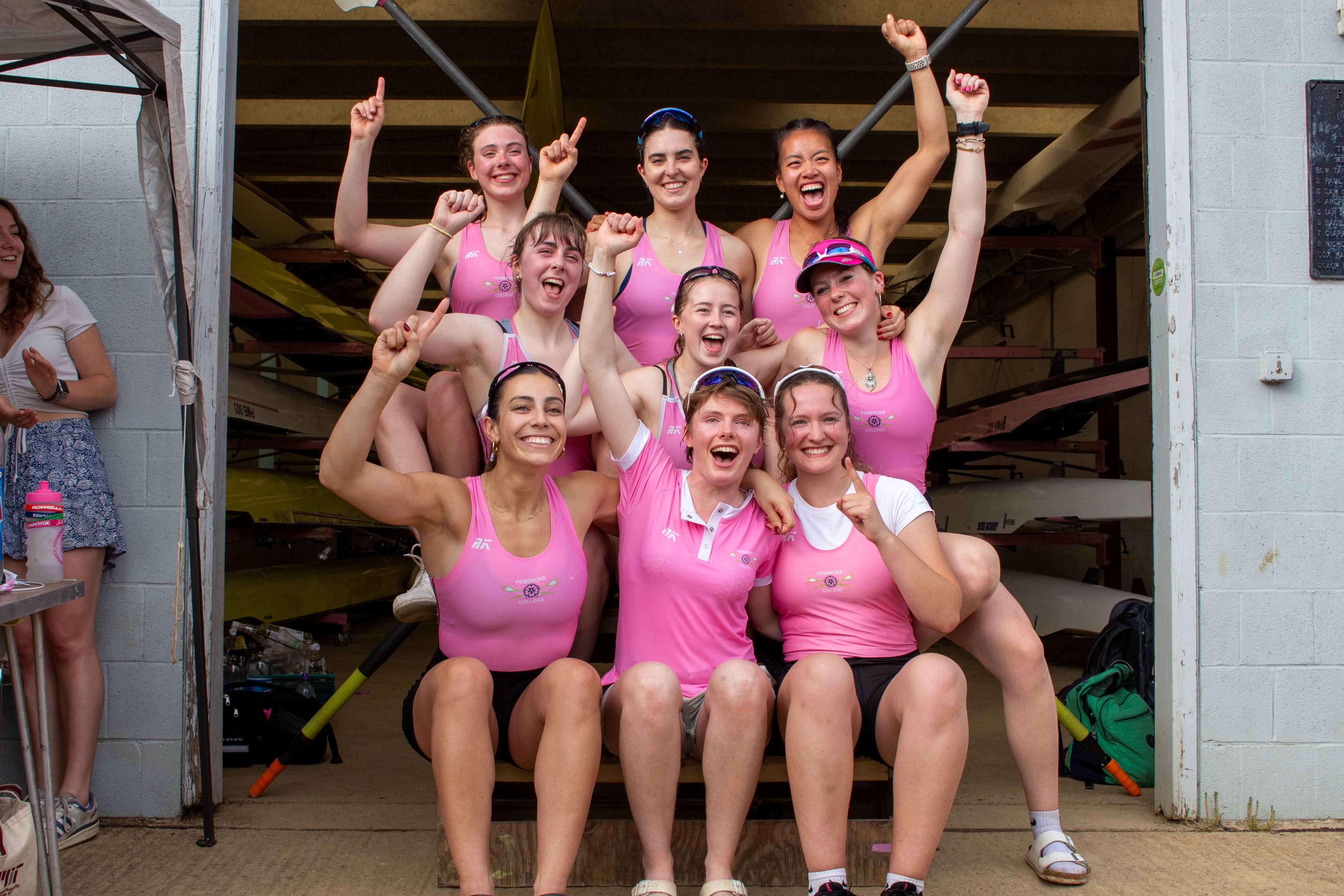 W1 outside the Pembroke Boat House at Summer VIIIs