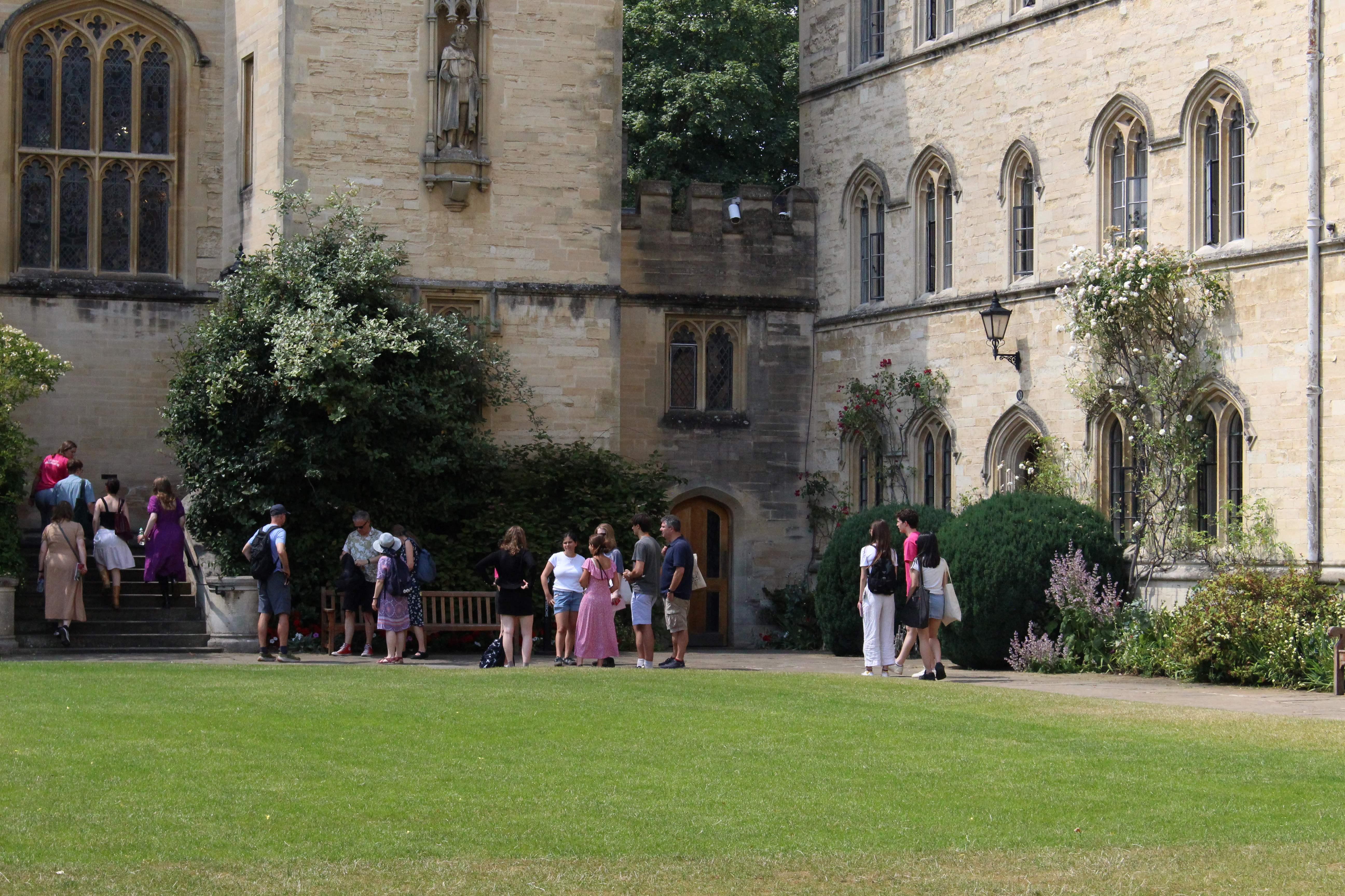 Visitors touring the College with Student Ambassadors.