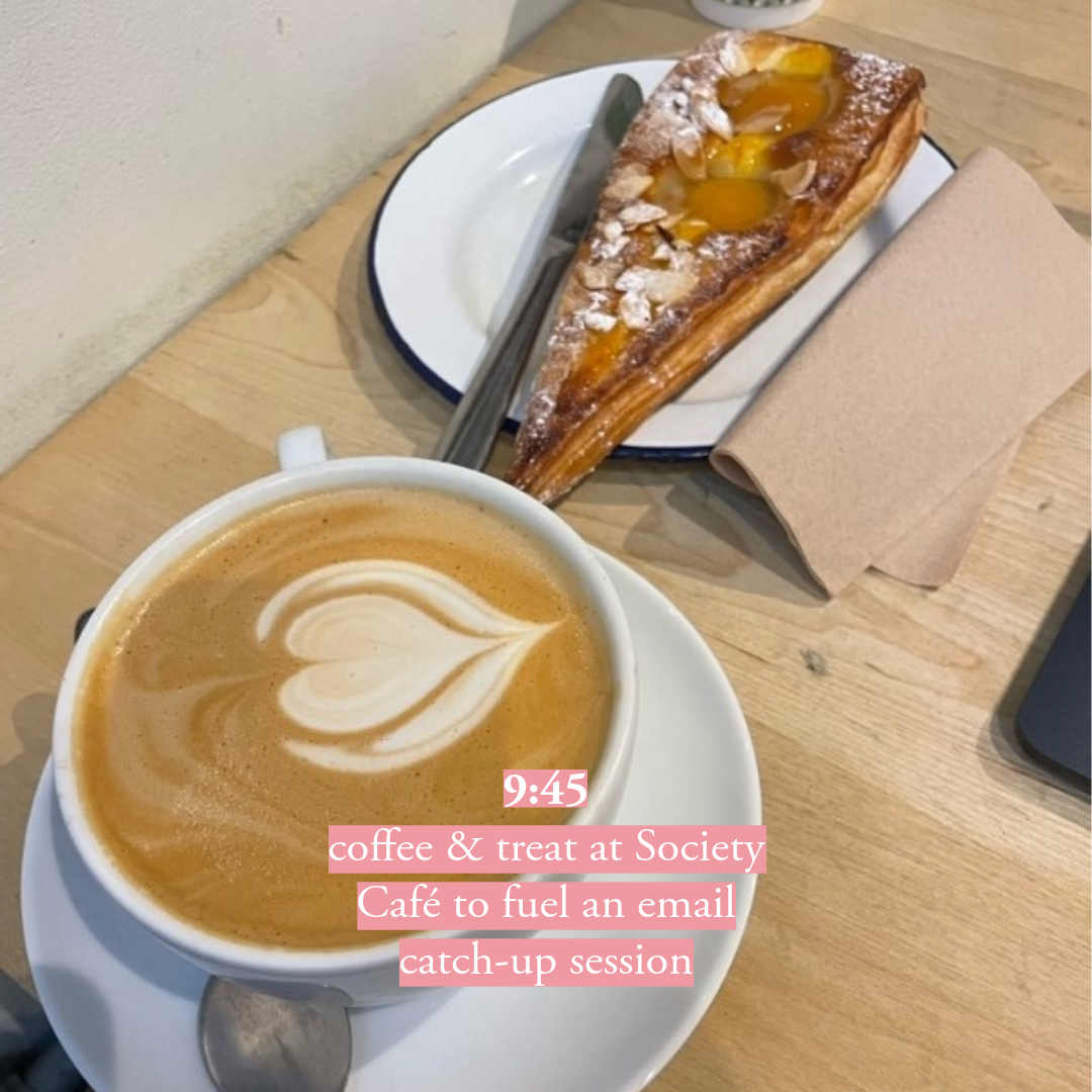 A coffee and a treat.
