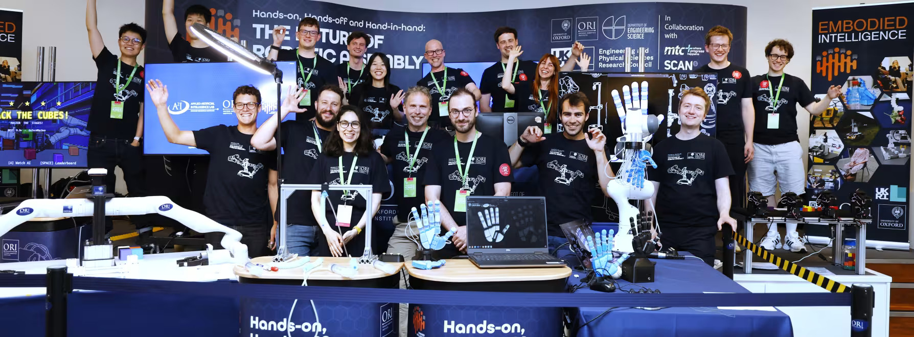The Embodied Intelligence team from Oxford Robotics Institute at the Royal Society Summer Exhibition 2026.