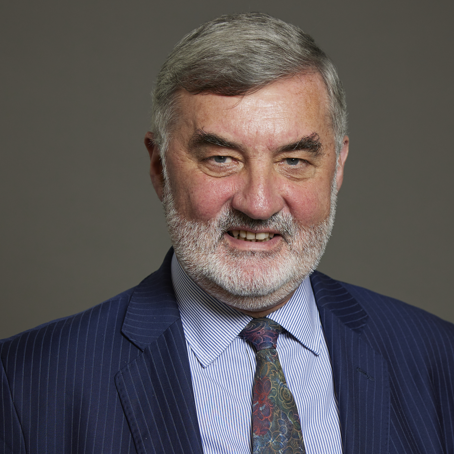 A headshot of Lord Alderdice wearing a navy blue suit.