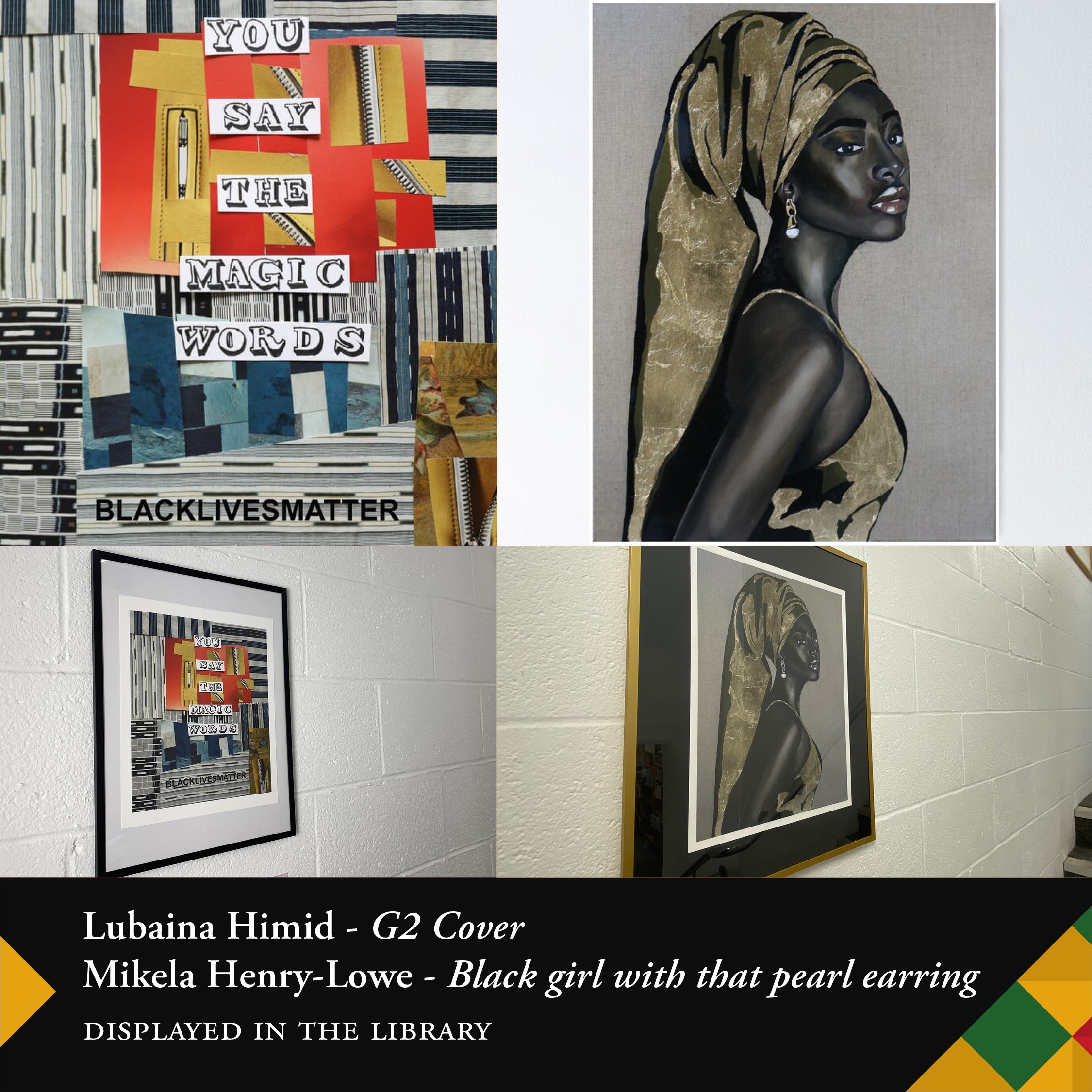 Lubaina Humid, G2 Cover, 2020 and Mikela Henry-Lowe, Black girl with that pearl earring, 2019