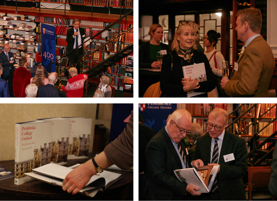 Four photos of the London and Oxford book launches.