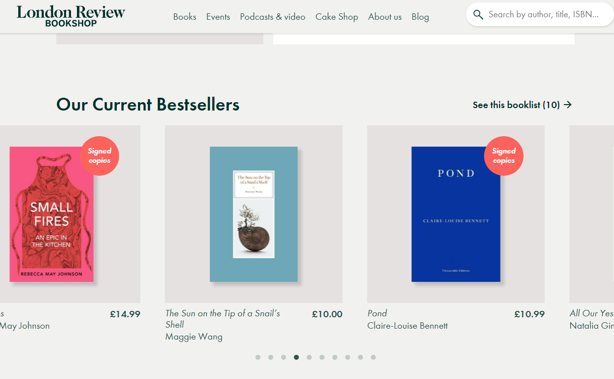 Maggie Wang's pamphlet is featured on the London Review Bookshop's bestseller list.