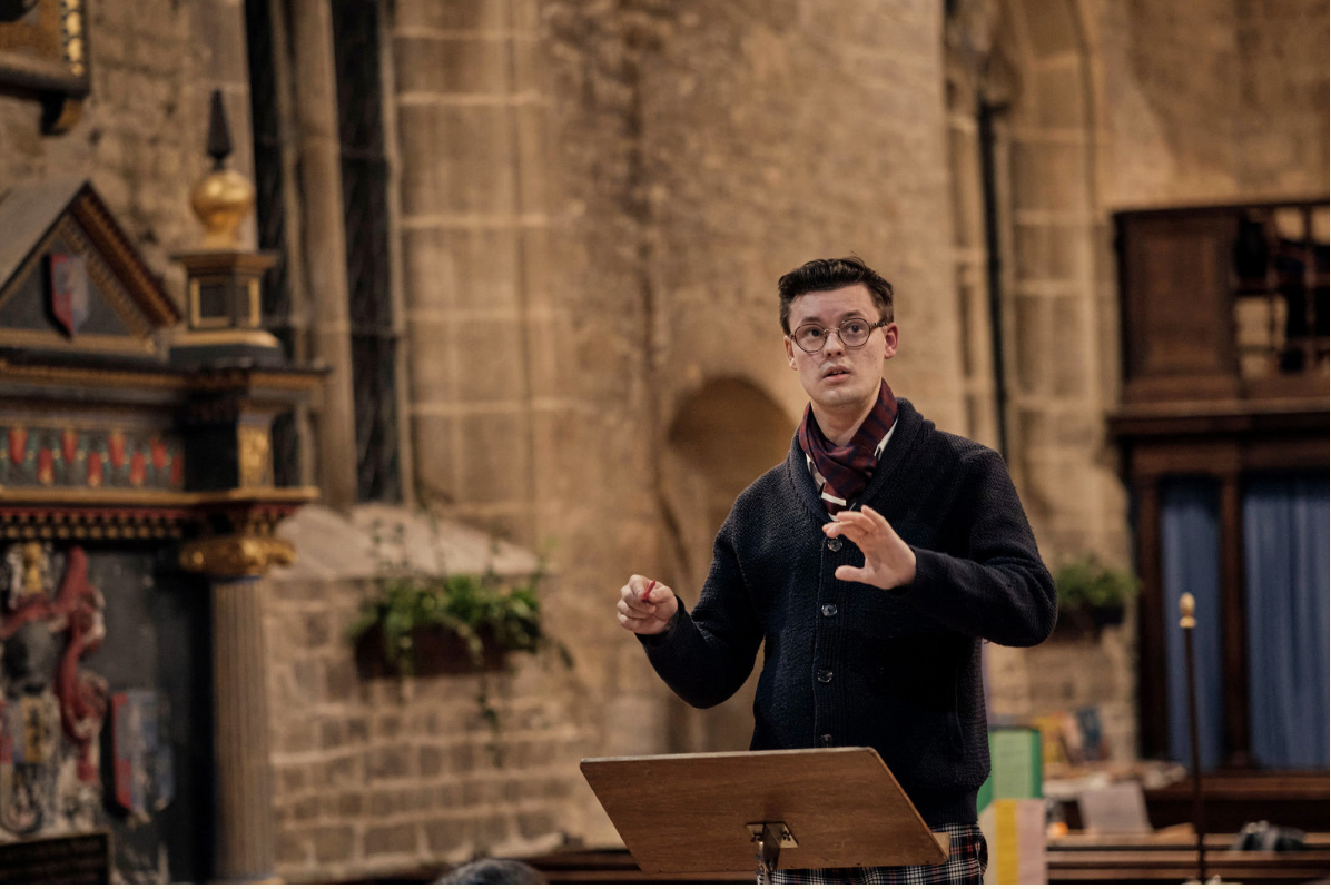 Photo of Mark Wilson at the Standish Consort Rehearsal