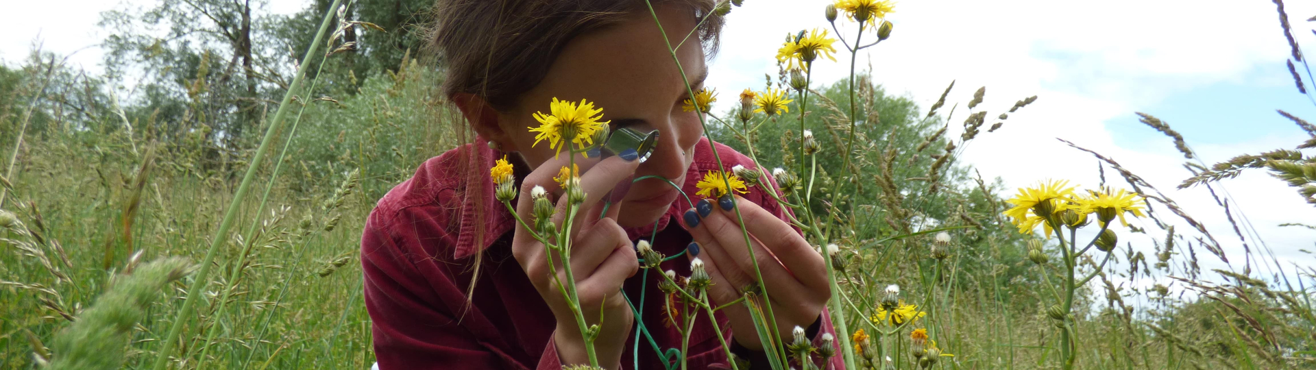 Student with hand lens